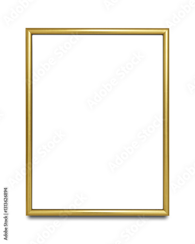 Gold picture frame mockup transparent png