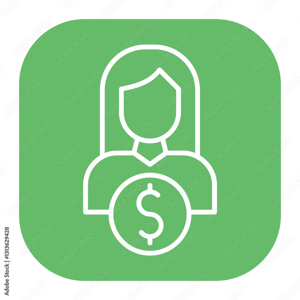 Fototapeta premium Female Finance Officer Icon