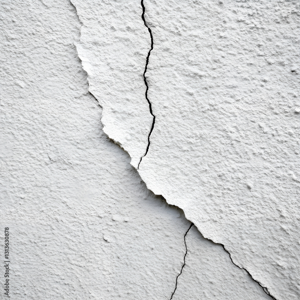 Obraz premium White wall with cracks background design.