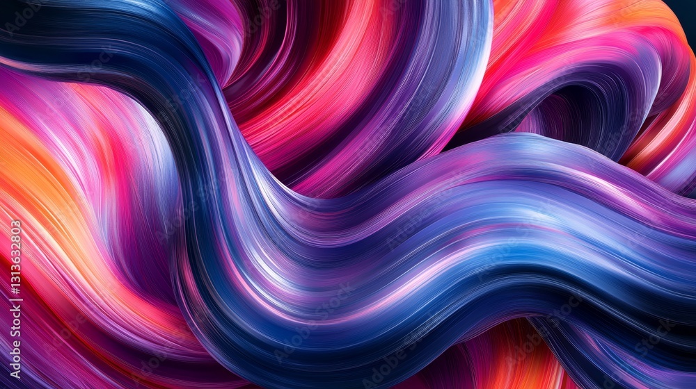 Dynamic Abstract Design Swirling Layers of Color in Smooth Gradients, Vibrant Palette, Digital Art Dynamic Abstract Design Swirling Layers of Color in Smooth Gradients, Vibrant Palette, Digital Art