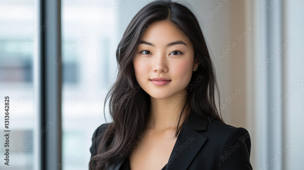 Young Professional in Focus: Serene Office Portrait Young Professional in Focus: Serene Office Portrait