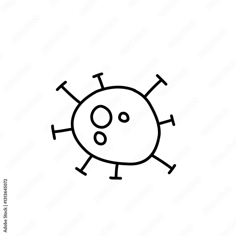 hand drawn bacteria line hand drawn bacteria line
