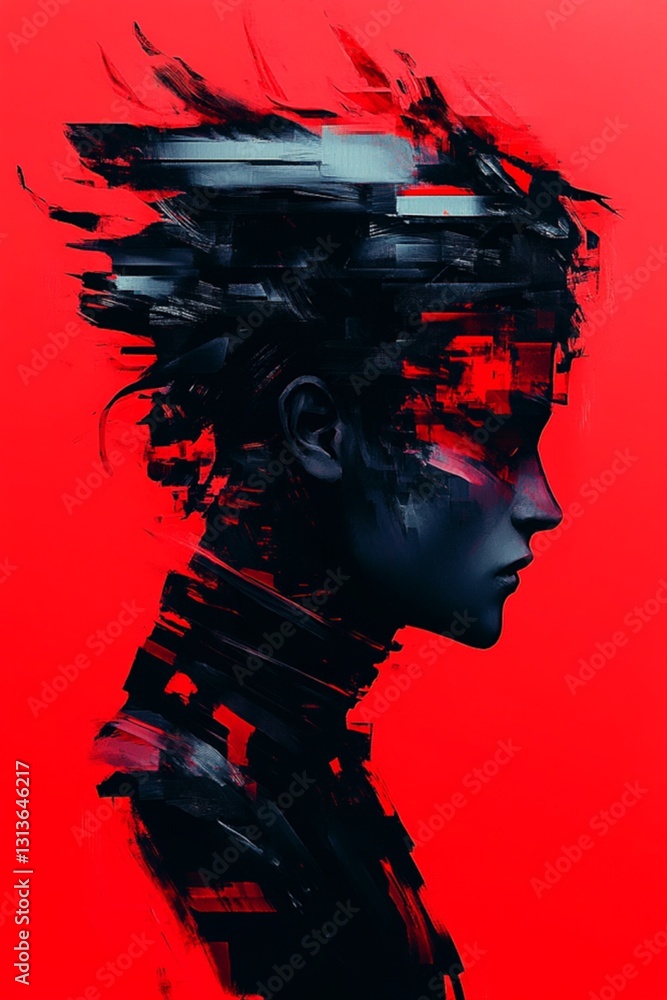 Φωτογραφία Surealism, glitched digital art, beautiful ,motion blur, women’s day hyper-detai