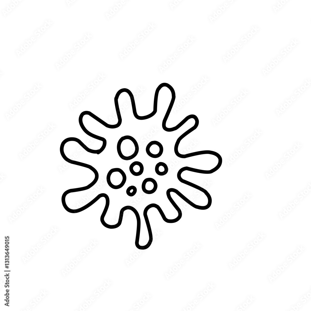 hand drawn bacteria line hand drawn bacteria line