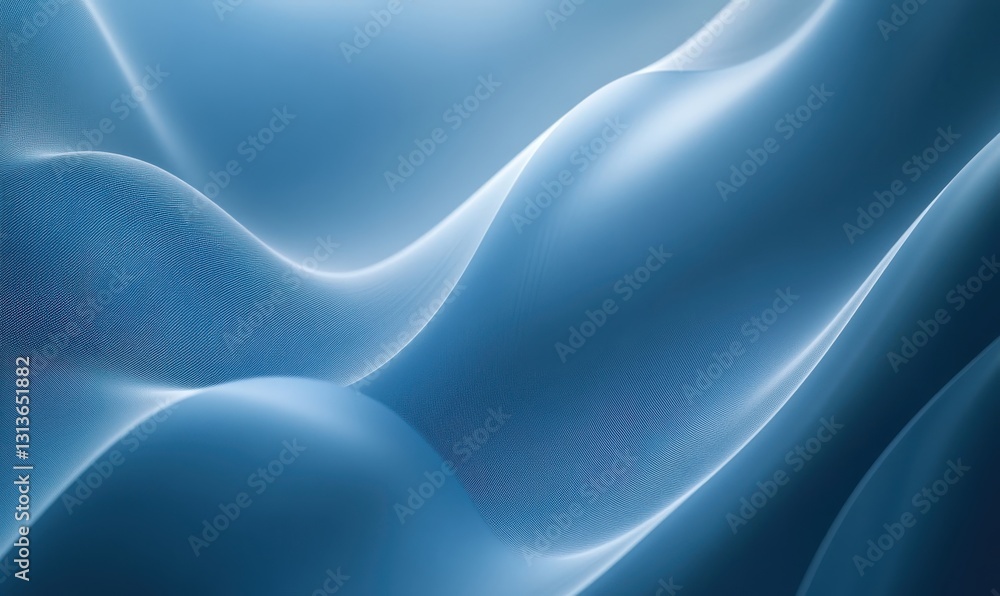 Obraz premium Smooth and Flowing Blue Abstract Background with Gentle Curves and Soft Light for Modern Design and Creative Projects
