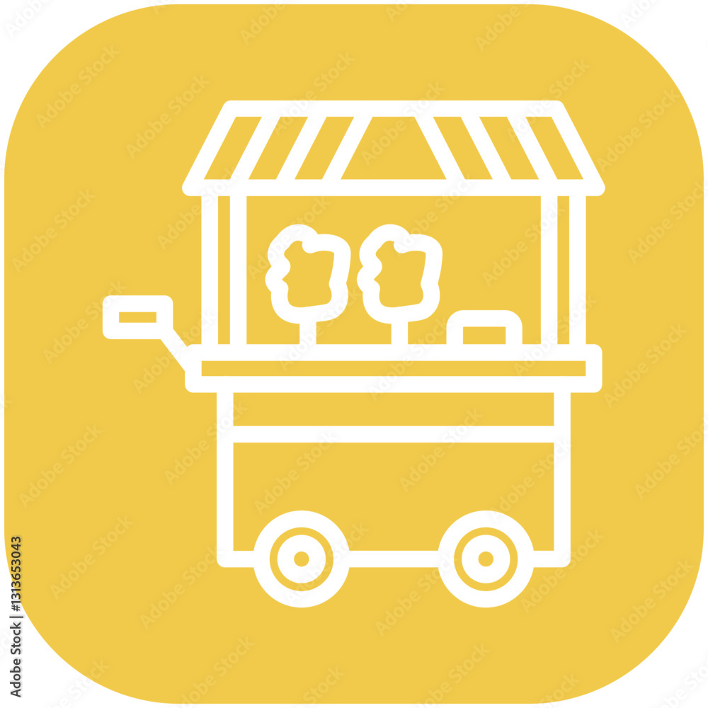 Naklejka premium Cotton Candy Stall Icon