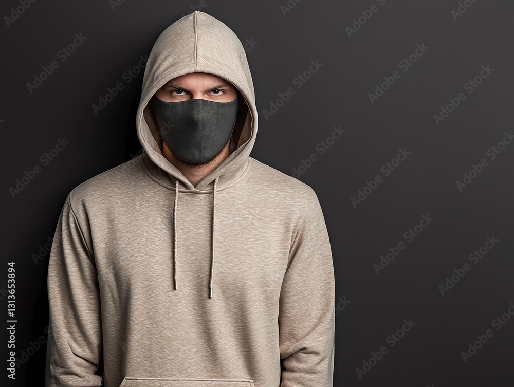Minimal textile mockup, hoodie branding with delicate stitching details, monochrome background, and sleek design Minimal textile mockup, hoodie branding with delicate stitching details, monochrome background, and sleek design