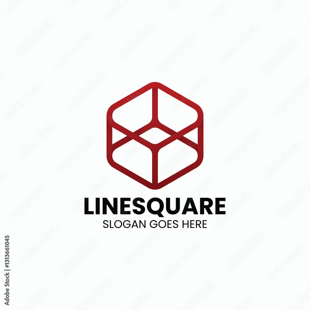Fototapeta premium Line Square Gradient Colorful Logo