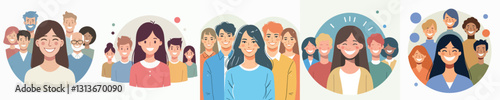 A group of people are smiling and one has a smile on her face