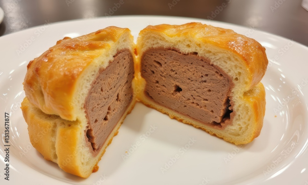 Savory pastry with rich filling Savory pastry with rich filling