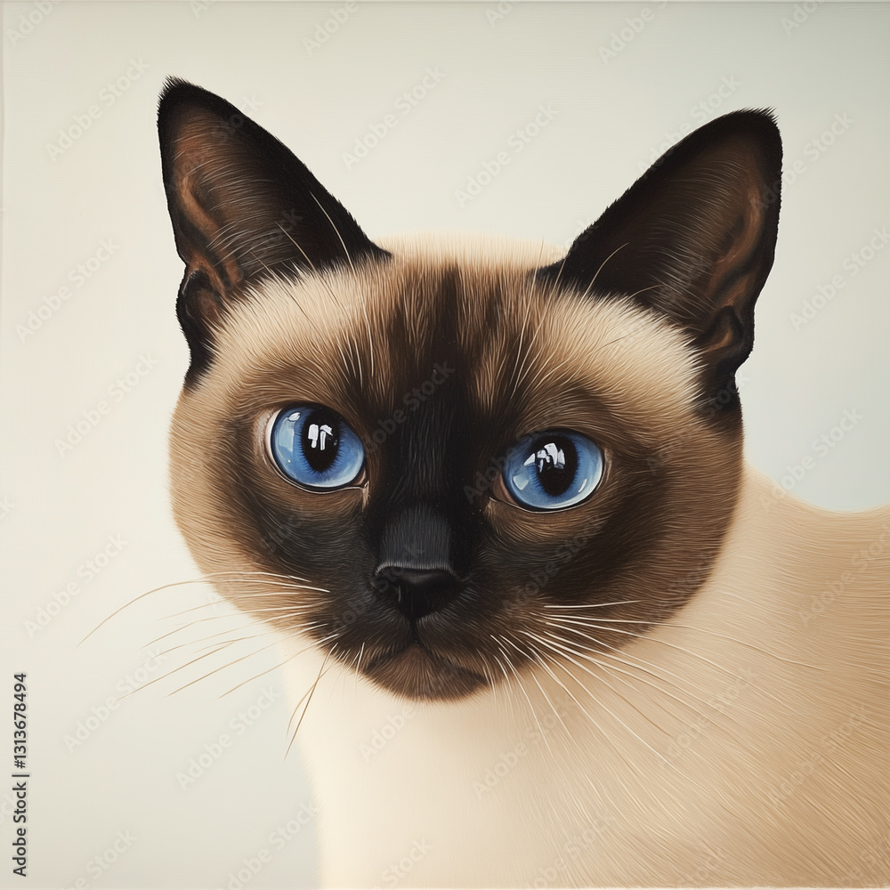 Fotografie Siamese a domestic cat, studio shot