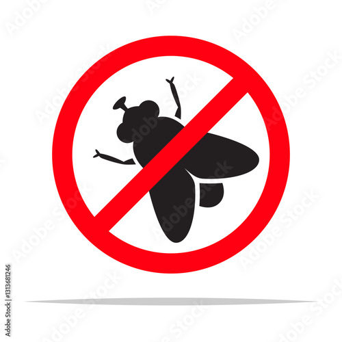 No fly insect sign vector isolated illustration