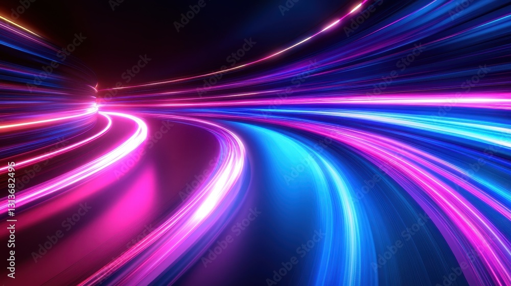 Futuristic neon light trails creating dynamic luminescent motion Futuristic neon light trails creating dynamic luminescent motion