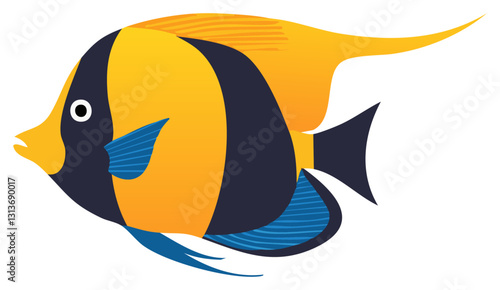 Flame angelfish vector illustration