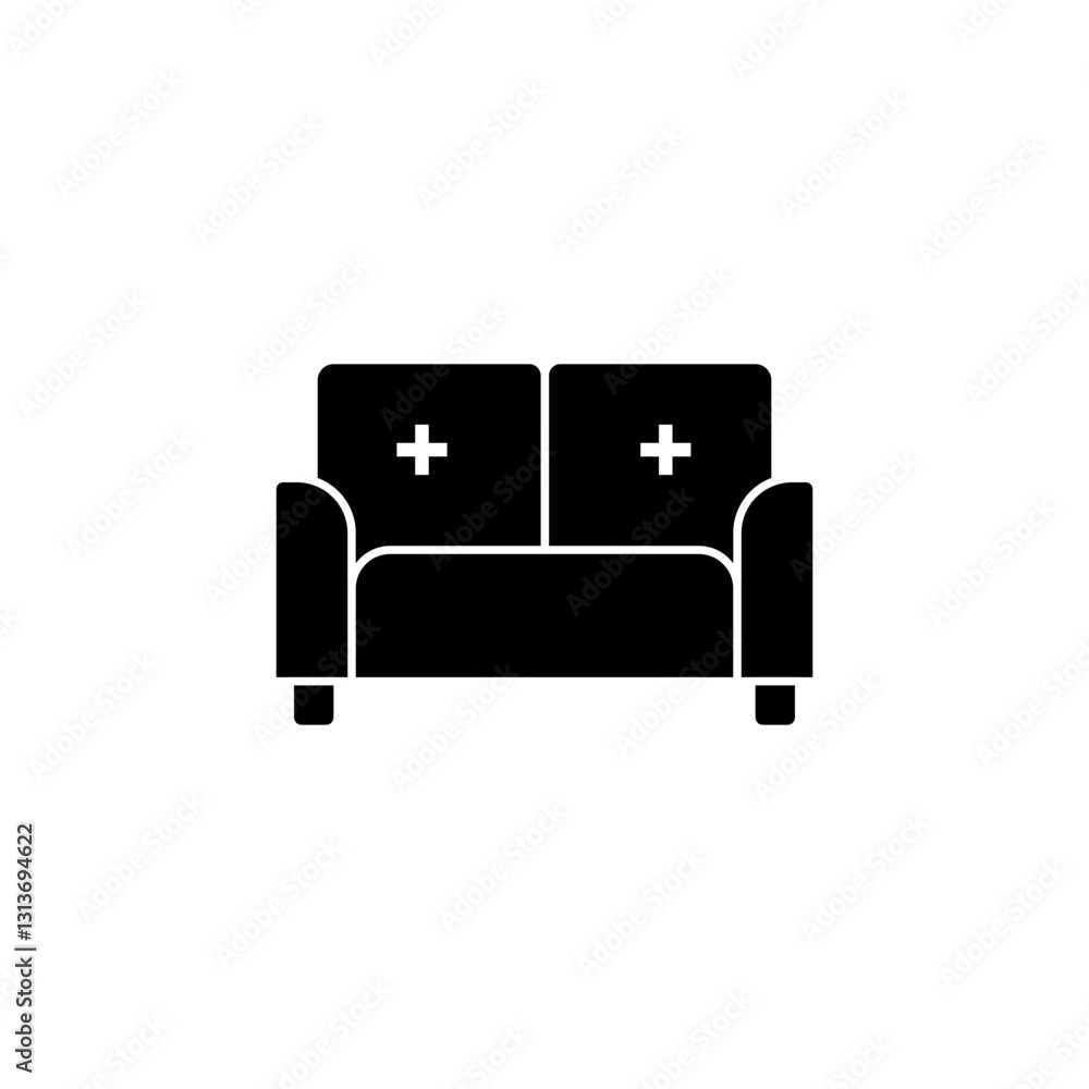 Double sofa glyph icon Double sofa glyph icon