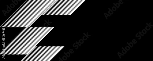 Smooth transition from black to white. Black and white Design element. Abstract northern lights. Striped pattern.