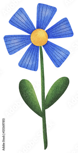 hand draw flower collection with watercolor on paper texture
