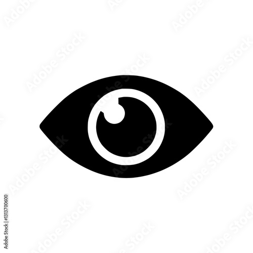 Eye silhouette icon, symbol of vision and awareness