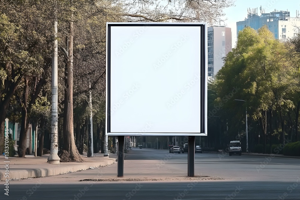 Blank Billboard Mockup on the Street: Outdoor Advertising Space
