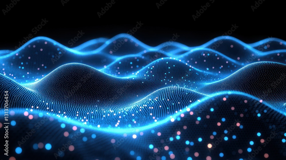 Abstract digital waves with glowing particles (1) Abstract digital waves with glowing particles (1)