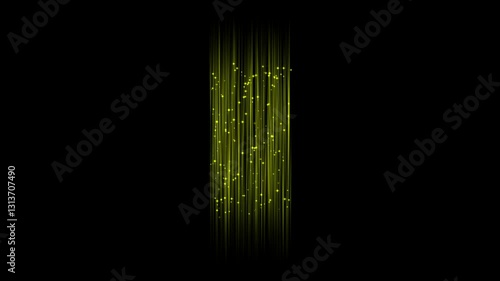 Visual Effects, VFX, teleport effect 3 with yellow particles and lines on black background 2D animation