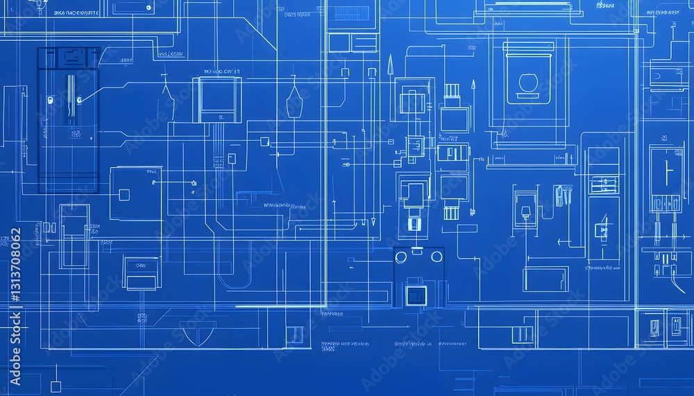 Detailed Blueprint Showing Complex Electrical System Design Detailed Blueprint Showing Complex Electrical System Design