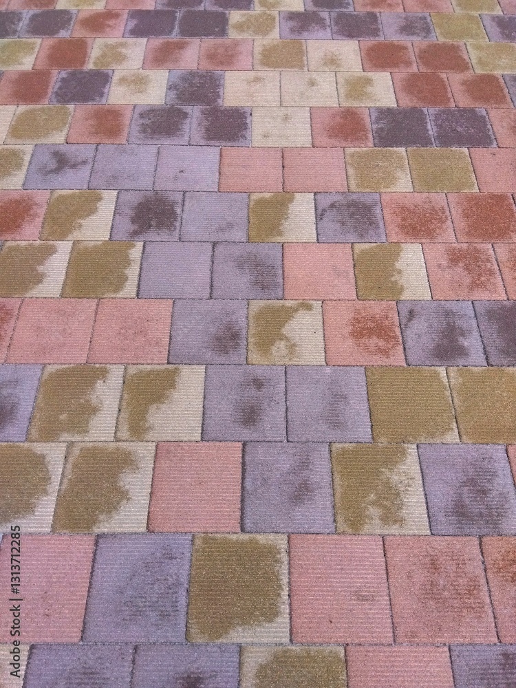 Φωτογραφία 早春の雨上がりの乾き始めた石畳の舗道風景