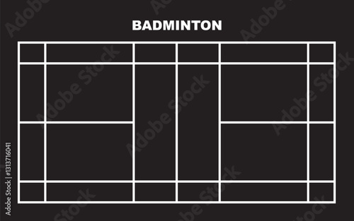 badminton court sports field template top view