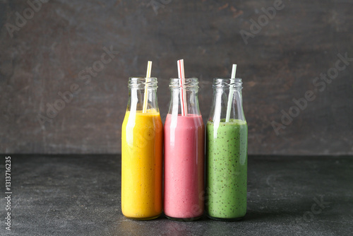 Colorful healthy fruit smoo...