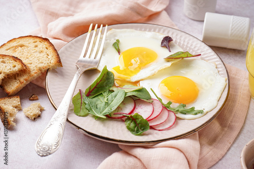 Healthy breakfast plate wit...