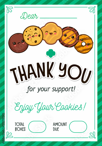 Cookie Sale Thank You Card, Scout Appreciation Tags, Daisy Brownie Junior Cadette Thank You Tags, Cookie Delivery Appreciation Card, Cookie Sale photo