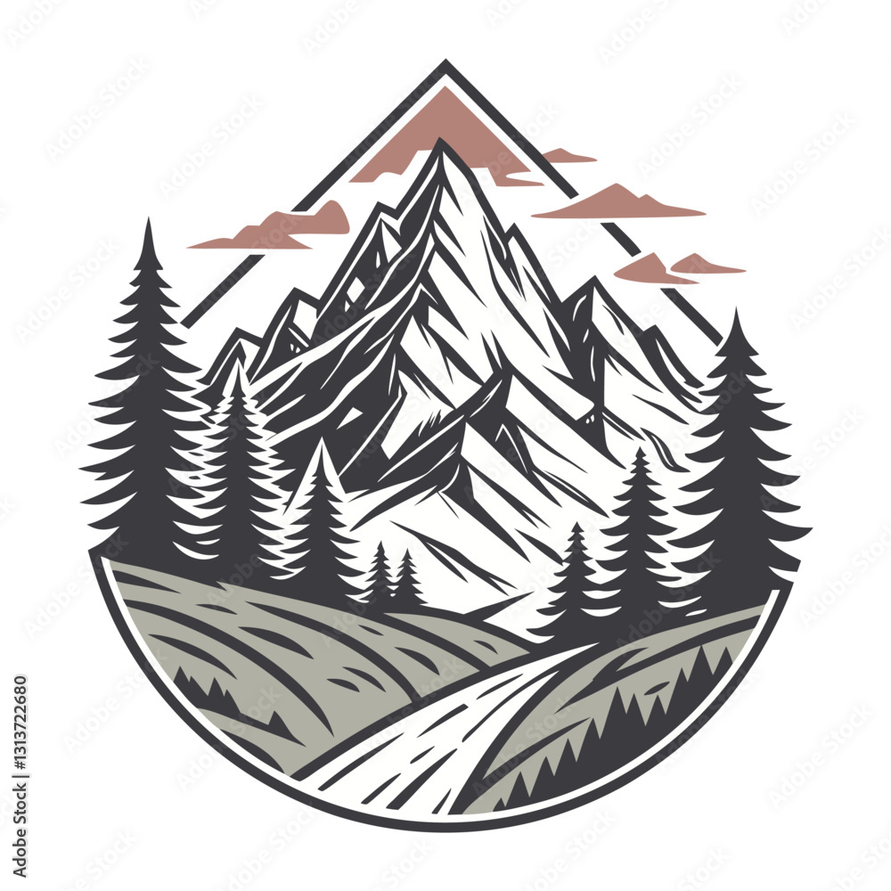 Fototapeta premium Mountain Majesty vector design