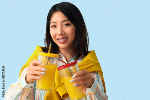 Beautiful Asian woman with ...