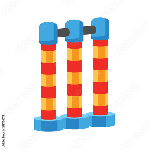 Download our premium 3d style icon of cricket wickets