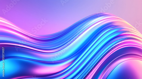 Wallpaper Mural Blue space lines background 3D rendering, abstract blue wave decorative background Torontodigital.ca