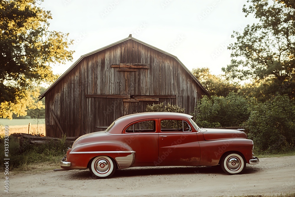 Fototapeta premium a classic red car