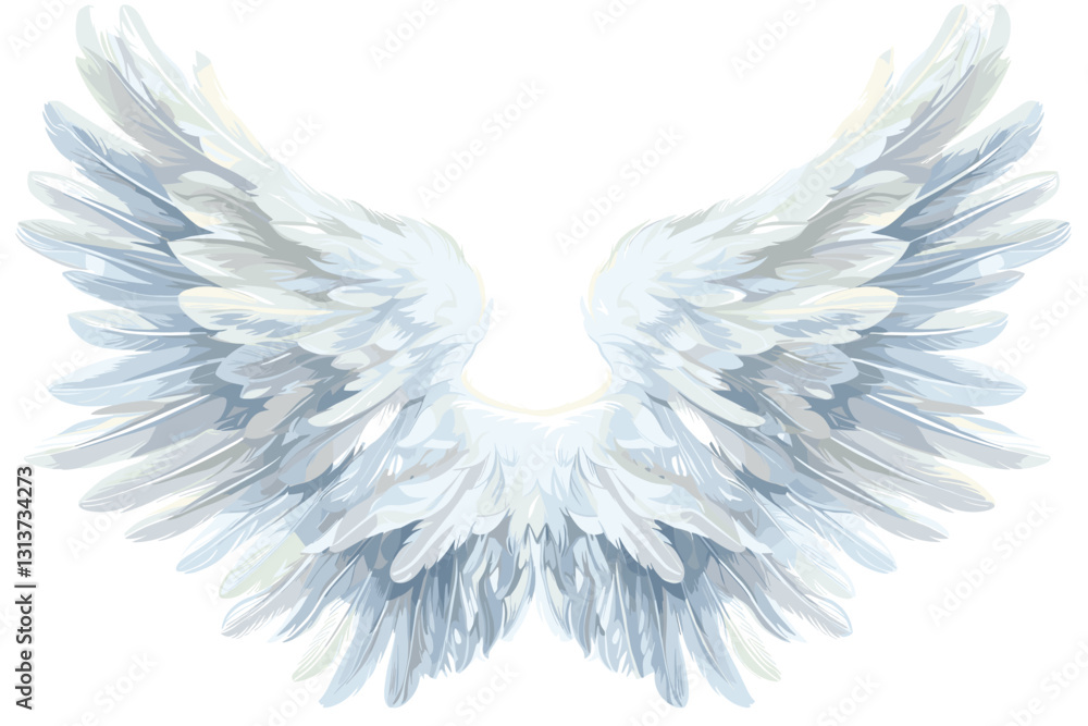 Wings. Vector illustration on white background. Black and white style.
Wings. Vector illustration on white background. Black and white style.