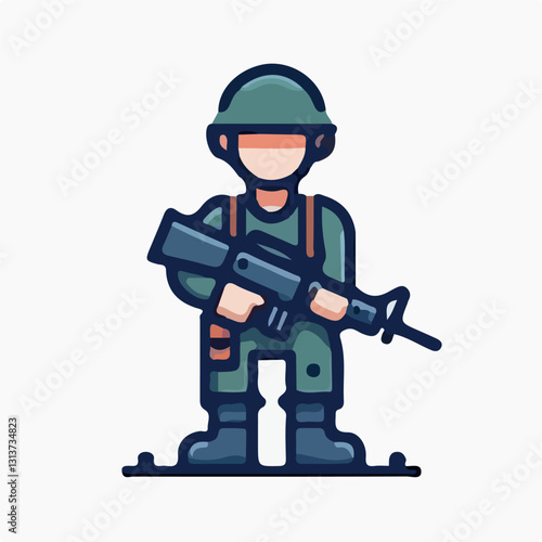 vector illustration of a soldier