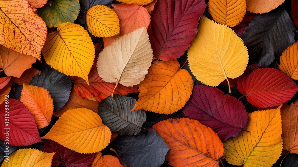 Vibrant Autumn Leaves in Vivid Colors Creating a Stunning Natural Background Vibrant Autumn Leaves in Vivid Colors Creating a Stunning Natural Background