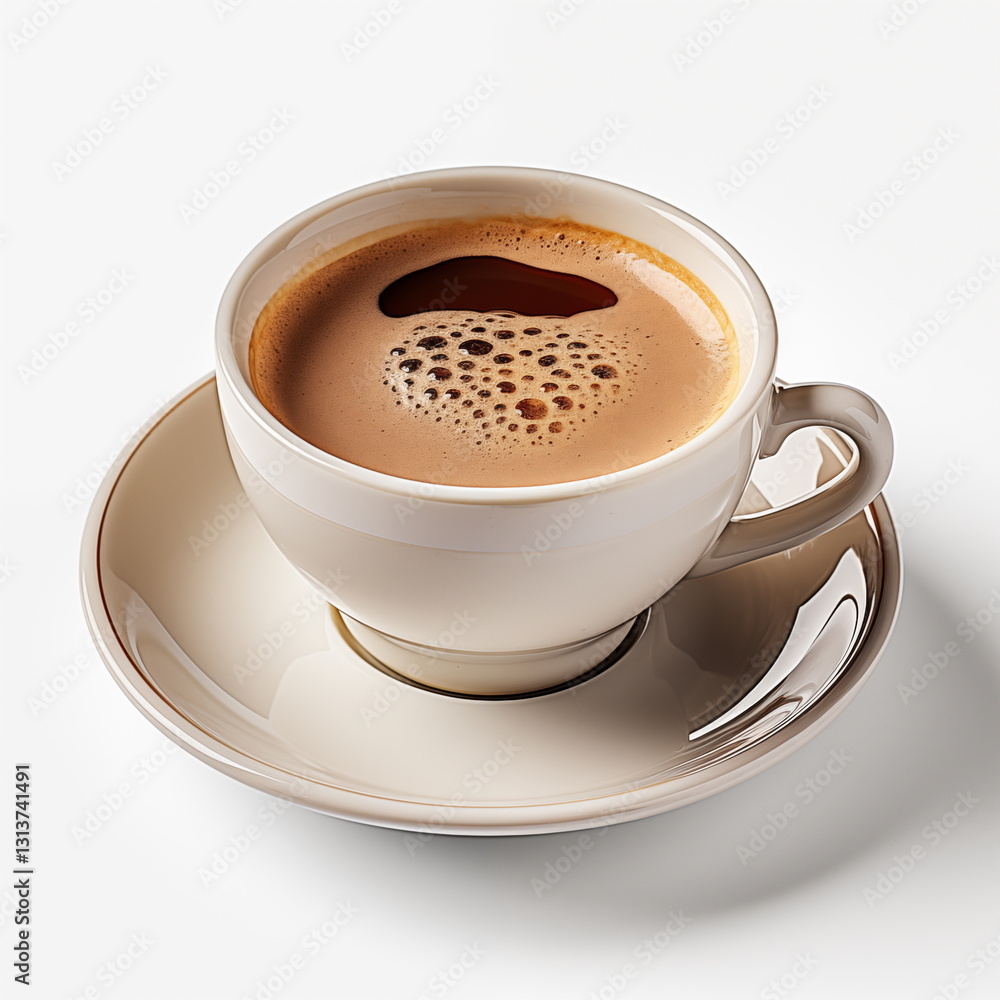 Fototapeta premium A cup of coffee isolated on white background. Use for banner, business, advertisement, Cafe decoration purpose.