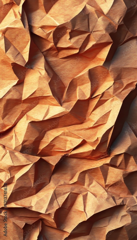 Beige Crumpled Paper Abstract Texture Background With Rough Vintage Style From Wrinkled Folds Beige Crumpled Paper Abstract Texture Background With Rough Vintage Style From Wrinkled Folds