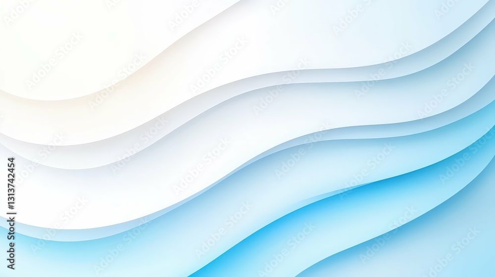 Naklejka premium Abstract wave texture with soft white and blue gradient for design and background inspiration