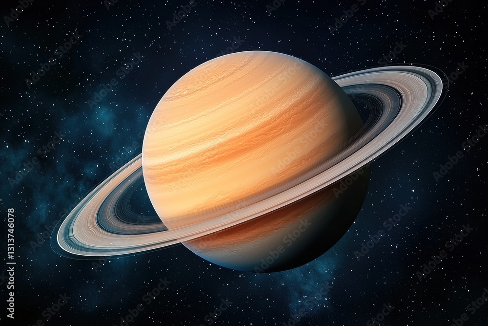 Obraz premium Exploring saturn's rings and moons a cosmic journey in space astronomical event deep space wide angle science