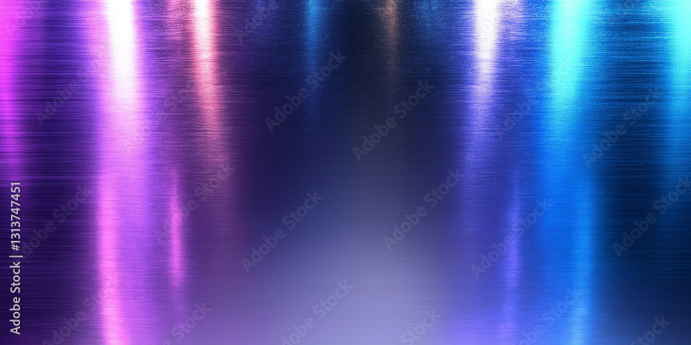 A brushed metallic texture with soft purple and blue neon reflections, creating a futuristic and elegant cyber-inspired surface A brushed metallic texture with soft purple and blue neon reflections, creating a futuristic and elegant cyber-inspired surface
