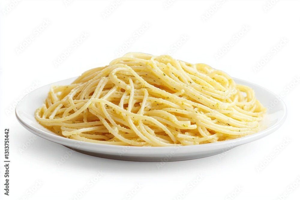 Simple Pasta Delight Featuring Olive Oil and Herbs on a White Plate Culinary Still Life Simple Pasta Delight Featuring Olive Oil and Herbs on a White Plate Culinary Still Life