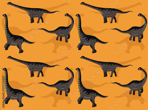 Dinosaur Dreadnoughtus Cute Cartoon Character Seamless Wallpaper Background