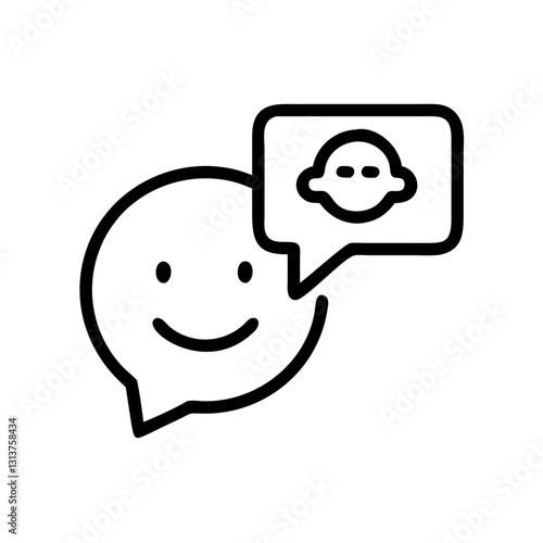 AI sentiment analysis icon with smiling face and speech bubble