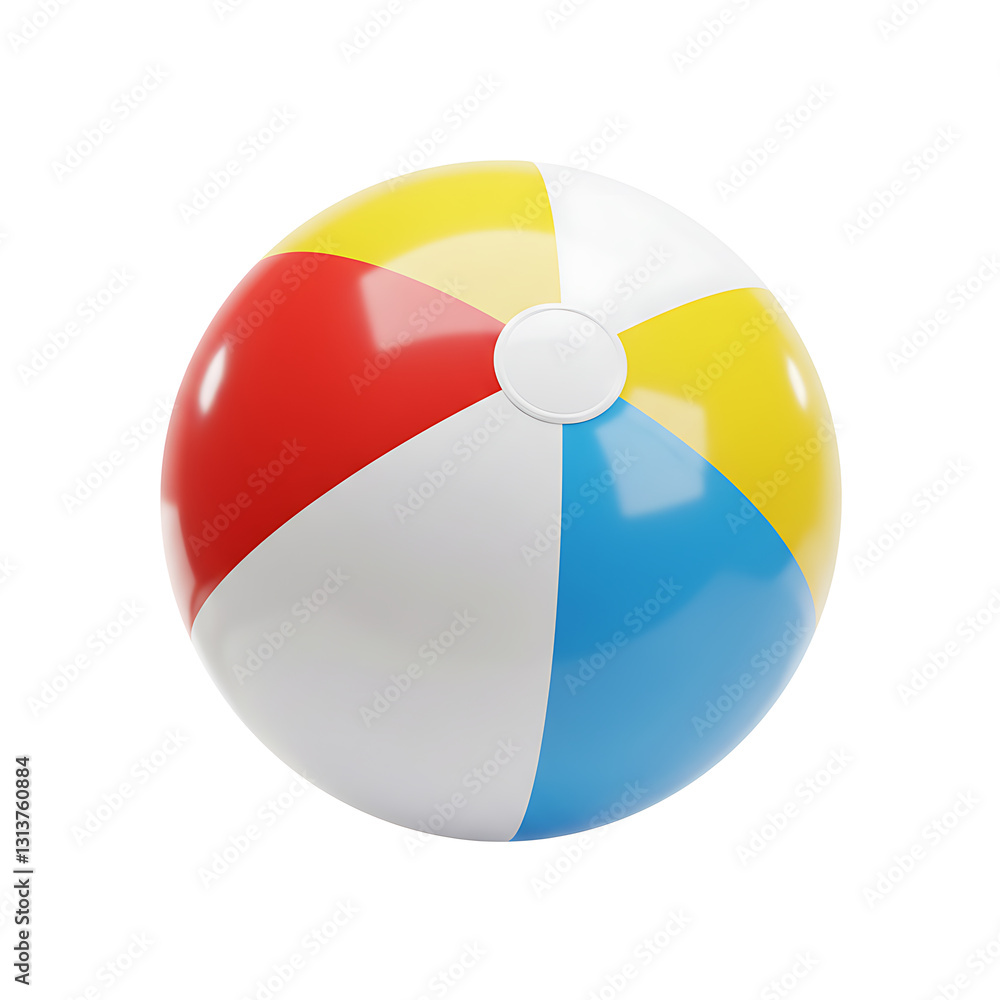 Colorful Beach Ball Summer Fun Inflatable Toy Red Yellow Blue White Sphere Colorful Beach Ball Summer Fun Inflatable Toy Red Yellow Blue White Sphere
