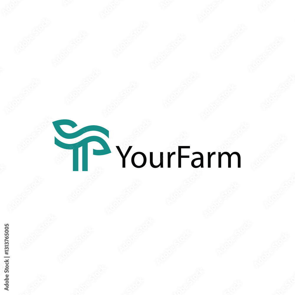Fototapeta premium Farm & Fish Logo with Leaf for Eco-Friendly Aquaponics