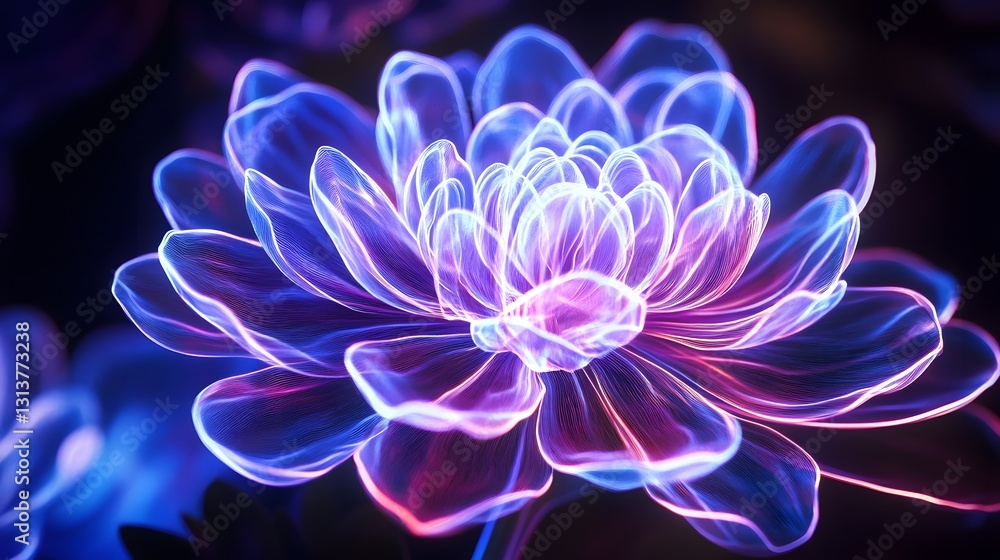 glowing neon flower abstract floral art glowing neon flower abstract floral art